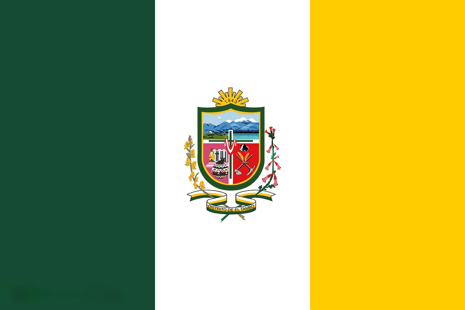 Bandera de El Tambo con su Escudo